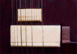 Electrificar sitar con pastilla TB45/CC sobre la tapa del sitar TB45/CC on the body of the sitar near the bridge
